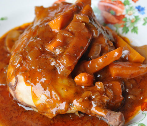 Cuisse de poulet sauté aux légumes