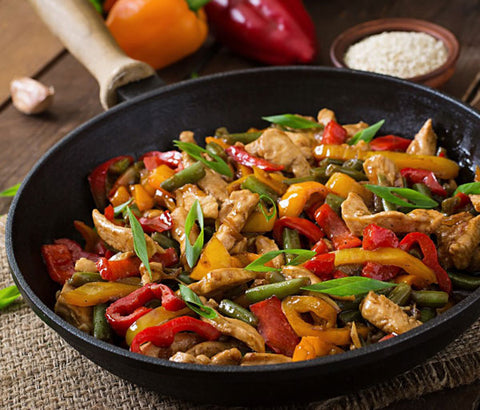 Emincé de poulet aux légumes. +boisson offerte
