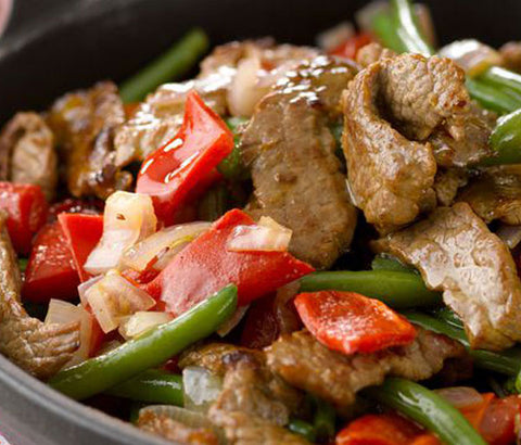 Emincé viande de boeuf aux légumes. +boisson + dessert offerts