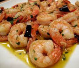 Gambas sautées aux champignons. boisson +dessert offerts