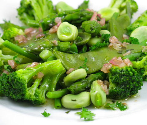 Légumes verts à la vapeur