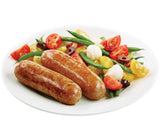 Saucisses de poulet, crudités.